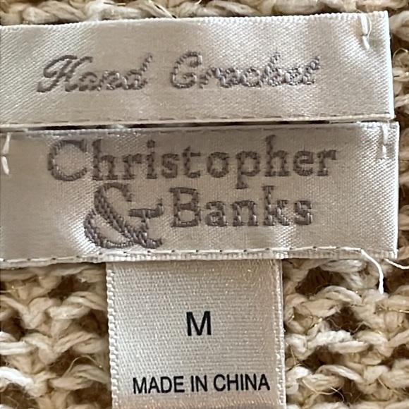 NWOT hand crocheted cotton-blend boho sweater M - Picture 5 of 10